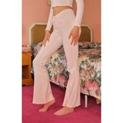 Women's Pointelle Logo Flare Pants -Best Clothing Store 0850468680027NEW 01 901 1f3ccf3a 6175 449d bab3 b336c74e0520