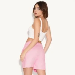 Playmate Of The Year Sweatshort - Pink / White -Best Clothing Store 12.5 542776 PLAYMATE OF THE YEAR SWEATSHORT PINK 3