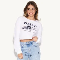 Playboy Raceway Cropped Long Sleeve