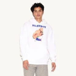 April 1991 Playboy Cover Hoodie 9 April 1991 Playboy Cover Hoodie -Best Clothing Store 514512 6617205375073 APRIL 1991 PLAYBOY COVER HOODIE WHITE 6947