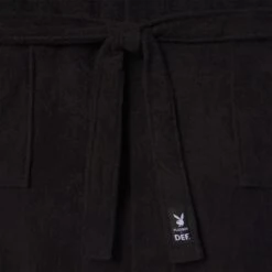 Logo Bathrobe -Best Clothing Store 518830 6694982352993 HOODED BATHROBE BLACK DETAIL