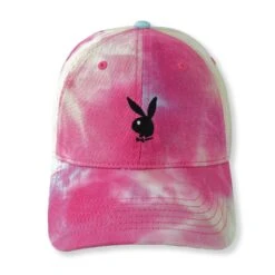Adjustable Rabbit Head Logo Hat Tie Dye -Best Clothing Store AdjustableRabbitHeadLogoHatDarkTieDyePiink