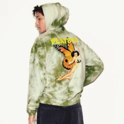 August 1976 Cover Hoodie Tie-Dye Green -Best Clothing Store August1976CoverHoodieTie DyeGreen5