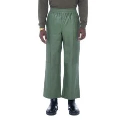 Leather Flare Pants -Best Clothing Store BIgBunny Track Flare Moss 003