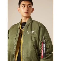 Playboy X Alpha Industries Reversible MA-1 Flight Jacket -Best Clothing Store CJP51502C1 PLAYBOYXALPHAPLAYFOREVERMA 1FLIGHTJACKET SAGE M 056 CROPPED 282b3482 04d6 4817 a923 d0b49e48b550