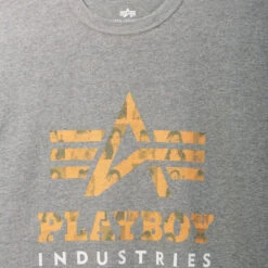 Playboy X Alpha Industries Classic T-Shirt -Best Clothing Store CTP51501C1 PLAYBOY INDUSTRIES TEE MEDIUM CHARCOAL HEATHER DETAIL 049 eba9f2d6 4c78 4b7c b4bf 3b8b42aed5f1