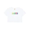 Playboy X Color Bars Static Women's Cropped T-Shirt -Best Clothing Store Color Bars Static Wmns Crop Tee White 01
