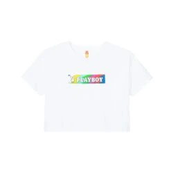 Playboy X Color Bars Static Women's Cropped T-Shirt