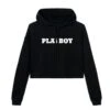 Playboy Women's Cropped Hoodie -Best Clothing Store HOODIECROPTOPBLACK