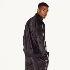 Men's Velour Jacket, Black 9 Men's Velour Jacket, Black -Best Clothing Store M30 536497 536505 VELOUR MATCHBACK JACKET PANT BLACK 73558 18f340b5 f578 476f 9188 a8b3b18606c2