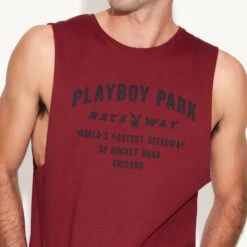 Playboy Raceway Muscle Tank -Best Clothing Store M3 542829 6927220408417 RACING RABBIT HEAD TANK CARDINAL 0435