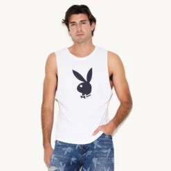 Rabbit Head Muscle Tank -Best Clothing Store M5 542823 6927219818593 RABBIT HEAD TANK WHITE 0661