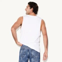 Rabbit Head Muscle Tank -Best Clothing Store M5 542823 6927219818593 RABBIT HEAD TANK WHITE 0675