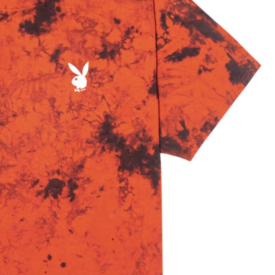 Repeating Masthead Tie Dye T-Shirt Orange Black 6 Repeating Masthead Tie Dye T-Shirt Orange Black - Image 4