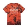 Repeating Masthead Tie Dye T-Shirt Orange Black -Best Clothing Store PLAYBOY HALLOWEEN REPEATING MASTHEAD TEE 02
