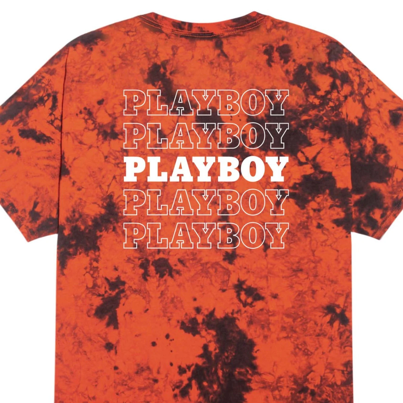 Repeating Masthead Tie Dye T-Shirt Orange Black 5 Repeating Masthead Tie Dye T-Shirt Orange Black - Image 3