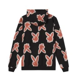 Men's Repeating Rabbit Head Logo Hoodie -Best Clothing Store PLAYBOY MENSGLOWHOODIE 02