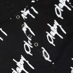 Graffiti Script Playsuit -Best Clothing Store PLAYBOY MISSGUIDED AOP GRAFFITI PLAYSUIT BLACK 03