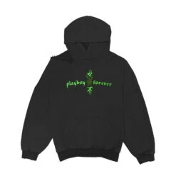 Women's Playboy Forever Hoodie -Best Clothing Store PLAYBOY PACSUN BLACK HOODIE WITH COLD SHOULDER GREEN DETAIL 01 e6bf64d3 36c4 49c6 9e7c 3762b978e4bf