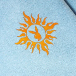 Women's Playboy Forever Hoodie -Best Clothing Store PLAYBOY PACSUN BLUE COLD SHOULDER SWEATSHIRT ORANGE DETAIL 03 64985d0d cd7c 45aa 9e9d 6d3410b29c93