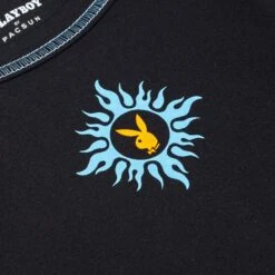 Women's Contrast Stitch Long Sleeve -Best Clothing Store PLAYBOY PACSUN LONGSLEEVE BLACKCROP SHIRT WITH BUNNY HENNA DETAIL 03 b4a37b4d 9679 4c21 ad5d 018baafd5d47