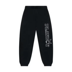 Women's Basic Boyfriend Sweatpants -Best Clothing Store PLAYBOY PACSUN WOMENS MASTHEAD LOGO SWEATPANTS BLACK 01