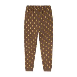 Playboy X John Richmond Repeating Rabbit Head Sweatpants -Best Clothing Store PLAYBOY PBXJOHNRICHMOND FLEECESWEATPANTS BROWN BACK