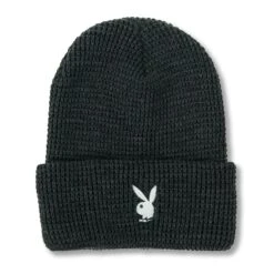 Rabbit Head Waffle Cuffed Beanie -Best Clothing Store PLAYBOY BEANIE 11A