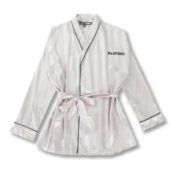PLAYBOY LOUNGE SATIN DRESSING GOWN 5 PLAYBOY LOUNGE SATIN DRESSING GOWN -Best Clothing Store PLAYBOY ROBE 1A