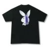 Playboy Chrome Rabbit Head Black Tee