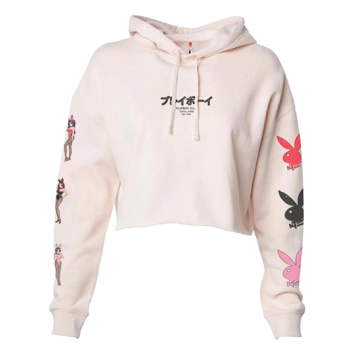 Tokyo Club Bunny Cropped Hoodie Blush 3 Tokyo Club Bunny Cropped Hoodie Blush