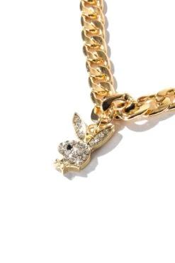 The Rabbit Head Chain By Dalmata -Best Clothing Store Playboy Dalmata Necklace Gold 2