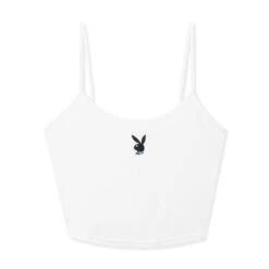 Women's Classic Cami Top -Best Clothing Store Playboy PacSun Ribbed Tank White 01 c0d4141e 0805 40a0 837f d87da7fbe7de