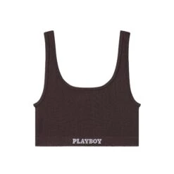 Women's Sports Bra -Best Clothing Store Playboy PacSun Womens Sports Bra Chocolate 01
