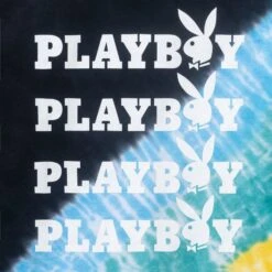 Repeating Masthead Tie-Dye T-Shirt -Best Clothing Store Playboy Repeating Masthead T Shirt Black multi 04