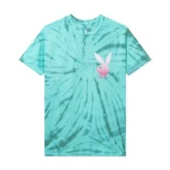 Repeating Masthead Tie-Dye T-Shirt -Best Clothing Store Playboy Repeating Masthead T Shirt Green 01