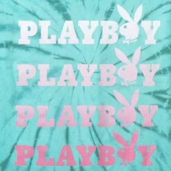 Repeating Masthead Tie-Dye T-Shirt -Best Clothing Store Playboy Repeating Masthead T Shirt Green 04