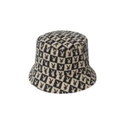 Tile Print Bucket Hat 9 Tile Print Bucket Hat -Best Clothing Store Playboy Tile Print Bucket Hat Black 02