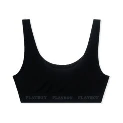 Women's Playboy Sports Bra -Best Clothing Store Playboy Womens Sports Bra Black 01