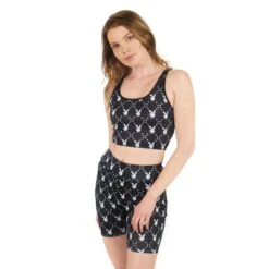 Rabbit Head Cropped Racer Tank -Best Clothing Store PlayboyMissguidedRabbitHeadCroppedRacerTank Black 03