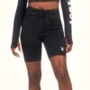 Women's Active Tie Ruched Bike Shorts -Best Clothing Store PlayboyWomen sActiveRuchedShorts Black 01 7e8f5d63 296a 4e4d 81e1 986ddd0a0aa6