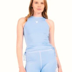Women's Active Ruched Tank Top -Best Clothing Store PlayboyWomen sActiveRuchedTankTop Blue 01 821c86aa ff20 40ba 8cc4 2e5efa621c62