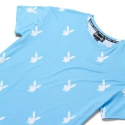 Women's All Over Bunny Tee 32 Women's All Over Bunny Tee -Best Clothing Store Playboy APO T Shirt Blue 03