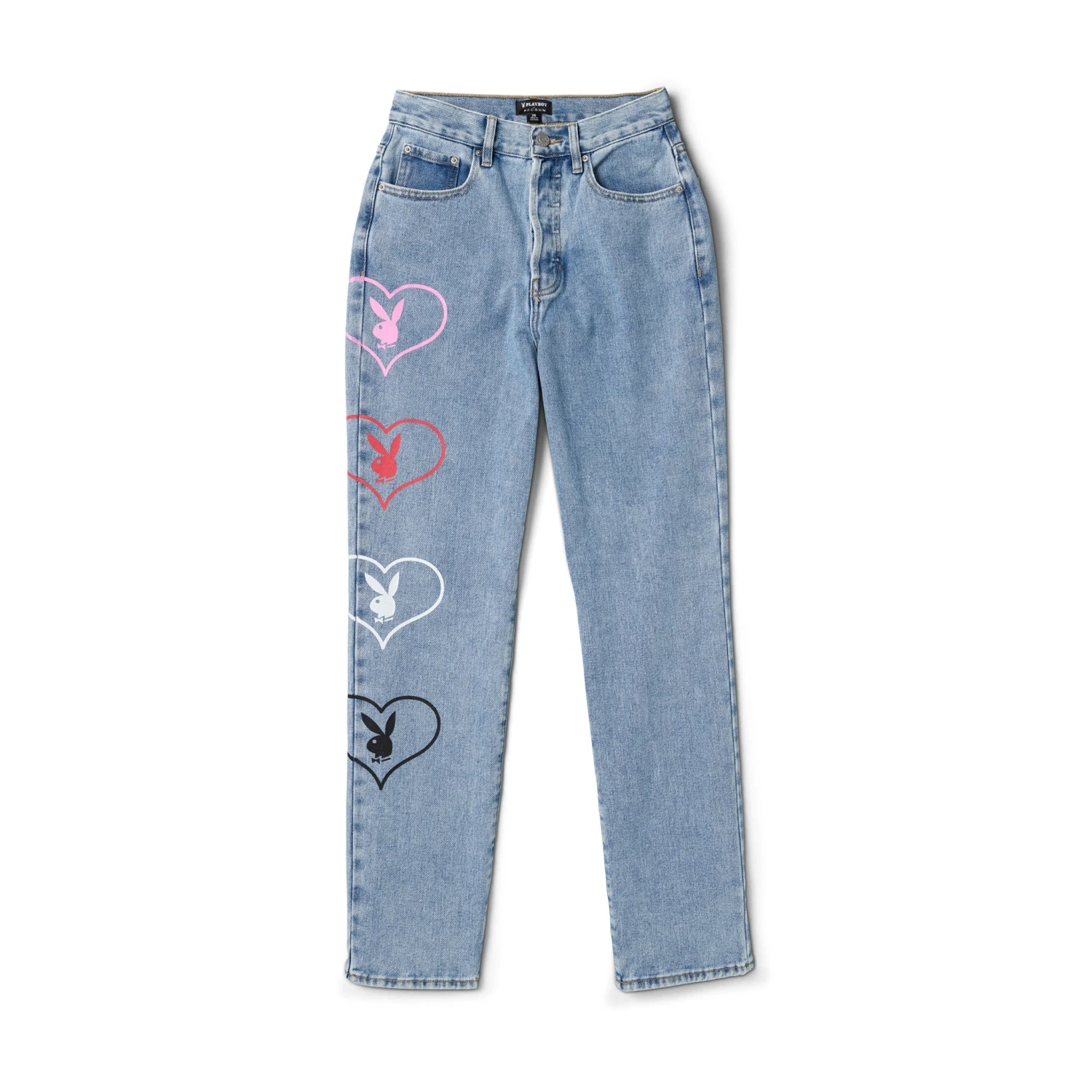 Women's Baggy Bunny Heart Denim Pants Amore 3 Women's Baggy Bunny Heart Denim Pants Amore