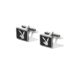 Men's Rabbit Head Cufflinks Silver -Best Clothing Store Playboy Bunny Cuff Silver 003