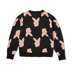 Men's Repeating Rabbit Head Cardigan -Best Clothing Store Playboy Bunny Glow Cardigan 002
