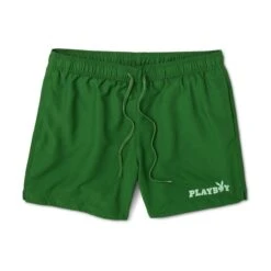 Men's 15" Core Swim Trunks -Best Clothing Store Playboy Core Swim Shorts Forest 01
