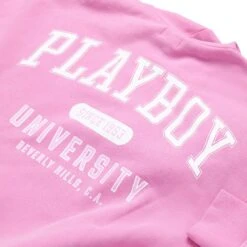 Women's Playboy University Zip Up Hoodie -Best Clothing Store Playboy Crest Full Zip Jacket SuperPink 03