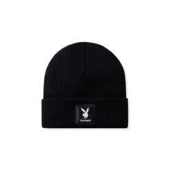 Knit Beanie With Logo Patch 21 Knit Beanie With Logo Patch -Best Clothing Store Playboy Knit beanie Black 01