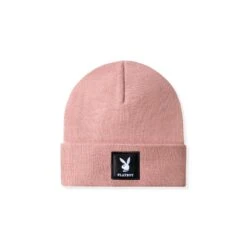 Knit Beanie With Logo Patch 30 Knit Beanie With Logo Patch -Best Clothing Store Playboy Knit beanie Rose 01